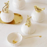 elvesmall Elegance Animal Figurine Handle Jewelry Storage Jar