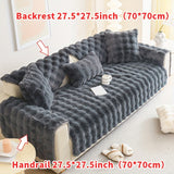 Modern Plush Faux Fur Sofa Cover, Winter Thick Warm Pet-Friendly Non-Slip Couch Protector for Armchair to 4-Seater Sofas, Machine Washable Soft Furniture Slipcover for Home and Office Decor - Polyester