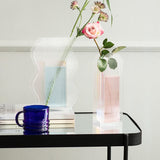 elvesmall Minimalist Fluted Acrylic Flower Vase