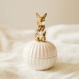 elvesmall Elegance Animal Figurine Handle Jewelry Storage Jar