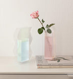 elvesmall Minimalist Fluted Acrylic Flower Vase