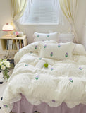 elvesmall Coquette Room Tulip Ruffle Bedding Set