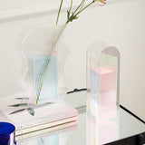 elvesmall Minimalist Fluted Acrylic Flower Vase
