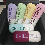 Chill Pill Pillow - Decorative Chill Pillows For Preppy Room Decor - Funny Cushions, Seat Cushions, Footrests, Birthday Gifts For Teacher, Doctor, Nurse, Lawyer Student, Best Friend, Sister