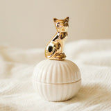 elvesmall Elegance Animal Figurine Handle Jewelry Storage Jar