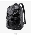 New Creative Soft Leather Backpack PU Leather Backpack Skull Fashion 3D Special Backpack Men's and Women's Backpacks