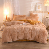 elvesmall Dreamy Winter Mink Fleece Bedsheet Set