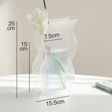 elvesmall Minimalist Fluted Acrylic Flower Vase