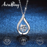 S925 Sterling Silver Water Drop Pendant Necklace - Exquisite Luxury Necklace with Dazzling Moissanite, Fashionable and Versatile Design, Perfect Party and Wedding Anniversary Gift for Her