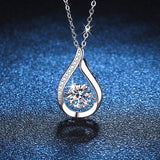 S925 Sterling Silver Water Drop Pendant Necklace - Exquisite Luxury Necklace with Dazzling Moissanite, Fashionable and Versatile Design, Perfect Party and Wedding Anniversary Gift for Her