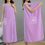 Ultra-Soft Plus Size Bathrobe - Highly Absorbent, Non-Shedding Polyester Blend, Machine Washable with Pocket Detail