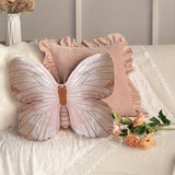 1pc Soft Pink Heart-Shaped Butterfly Plush Pillow, Adorable Birthday Gift for Her, Home Decor and Office Accessory