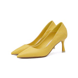 2025 775-1 2025 autumn new Korean version pointed toe nude high heels soft leather solid color women's single shoes manufacturers wholesale