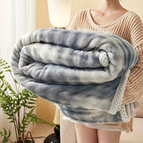 Ultra-Soft Tuscany Blue Carved Fleece Throw Blanket - Skin-Friendly, Warm & Cozy For Couch, Office, Bed, Travel & Camping