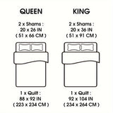 Queen&King Size Quilt Set 3 Piece, Lightweight Soft Coverlet Classic Solid Colors Bedspread Set Fit Any Decro for All Season (1 Quilt, 2 Pillow Shams)