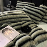 High-end fur fleece Class A milk fleece four-piece winter thickened rabbit hair coral fleece bed linen set