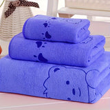 Soft and Absorbent Cartoon Bath Towel Set: 3 Pieces in Small, Medium, and Large Sizes - Perfect for Summer Fun!