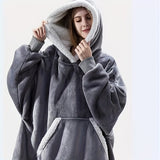 Ultra-Comfort Knit Hoodie Blanket: Warm, Soft, with Convenient Pocket - Ideal Unisex Gift, Easy Maintenance