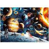 elvesmall 1000 Pieces DIY Space Traveler Scene Flat Paper Jigsaw Puzzle Decompression Educational Indoor Toys