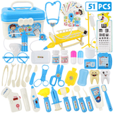 elvesmall 30/33/34/38/45/51Pcs Simulation Medical Role Play Pretend Doctor Game Equipment Set Early Educational Toy with Box for Kids Gift