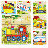 elvesmall Children Cartoon Puzzle Blocks Colorful Educational Wooden Kids Toys