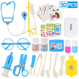 elvesmall 30/33/34/38/45/51Pcs Simulation Medical Role Play Pretend Doctor Game Equipment Set Early Educational Toy with Box for Kids Gift