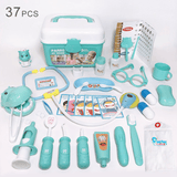 elvesmall Simulation Sound and Light Stethoscope Medical Kit Play House Toy Set with Doctor Uniform Early Education for Kids Toys