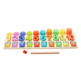 elvesmall 3/4/5 in 1 Wooden Numbers＆Fruit Jigsaw Math Puzzle Kids Learning Educational Set Toys