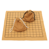 elvesmall 90PCS Go Bang Chess Game Set Suede Leather Sheet Board Children Educational Toy