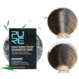 elvesmall PURC Organic Bamboo Charcoal Shampoo Bar Clean Detox Soap Black Hair Color Dye Treatment Hair Shampoo Shiny Hair Treatment Soap