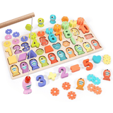 elvesmall 3/4/5 in 1 Wooden Numbers＆Fruit Jigsaw Math Puzzle Kids Learning Educational Set Toys