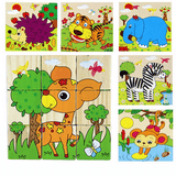 elvesmall Children Cartoon Puzzle Blocks Colorful Educational Wooden Kids Toys