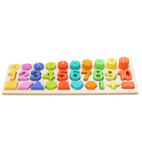 elvesmall 3/4/5 in 1 Wooden Numbers＆Fruit Jigsaw Math Puzzle Kids Learning Educational Set Toys