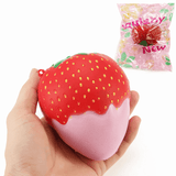 elvesmall Yunxin Squishy Strawberry with Jam Jumbo 10Cm Soft Slow Rising with Packaging Collection Gift Decor