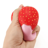 elvesmall Yunxin Squishy Strawberry with Jam Jumbo 10Cm Soft Slow Rising with Packaging Collection Gift Decor