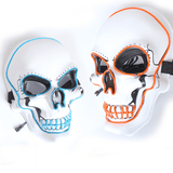 elvesmall Halloween Horror Party Mask Ghost LED Lighting Glowing Festivals Props EL Cold Light Fluorescent Mask