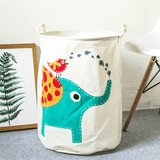 elvesmall Cartoon Animals Cloth Laundry Basket Storage Bag Laundry Clothes Organizer Pack Toy Artifacts