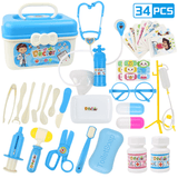 elvesmall 30/33/34/38/45/51Pcs Simulation Medical Role Play Pretend Doctor Game Equipment Set Early Educational Toy with Box for Kids Gift