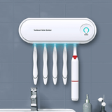 elvesmall 2-In1 UV Toothbrush Sterilizer Holder Wall Mounted 5 Toothbrush Holder and Drying Function Automatic Antibacteria Cleaner