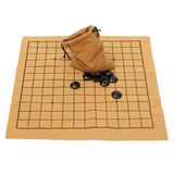 elvesmall 90PCS Go Bang Chess Game Set Suede Leather Sheet Board Children Educational Toy