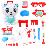 elvesmall Simulation Kids Kitchen Cooking Tools Doctor'S Makeup Playing Education Pretend Toy Set with Carrying Backpack