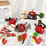 elvesmall 24/36Pcs Simulation Kitchen Cooking Pretend Play Set Educational Toy with Sound Light Effect for Kids Gift