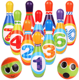 elvesmall 12PCS Cute Mini Bowling PU Soft Indoor Sport Play Games Safe Foam Kids Bowling Children Indoor Sport Family Funny Game Toy Gift