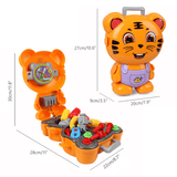 elvesmall Simulation Kids Kitchen Cooking Tools Doctor'S Makeup Playing Education Pretend Toy Set with Carrying Backpack