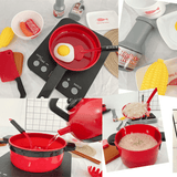 elvesmall 24/36Pcs Simulation Kitchen Cooking Pretend Play Set Educational Toy with Sound Light Effect for Kids Gift