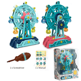 elvesmall Simulation DIY Hand-Make Screw Nut Assembly Ferris Wheel Amusement Park Puzzle Early Educational Toy Set for Kids Gift