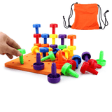 elvesmall 30PCS Peg Board Set Montessori Occupational Fine Motor Toy for Toddlers Pegboard