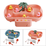 elvesmall Fishing Game Table Parent-Child Interaction Early Educational Puzzle Toy with 6 Duck Light and Music for Kids Birthday Gift