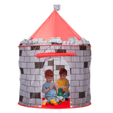 elvesmall Knight Themed Folding Castle Pops up Tent Play Toys for Kids Indoor Outdoor Playhouse Gift