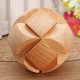 elvesmall Kong Ming Lock Toys Children Kids Assembling Challenge 3D Puzzle Cube IQ Brain Wooden Toy